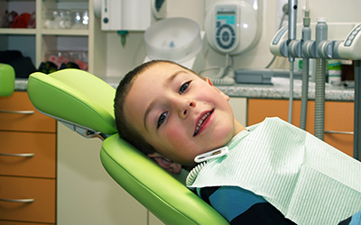 A young boy having a dental check-up