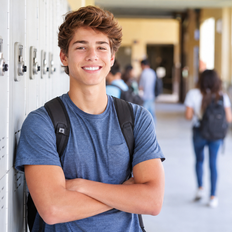 Smiling teen representing cavity prevention and healthy dental habits for kids in Parker, Colorado