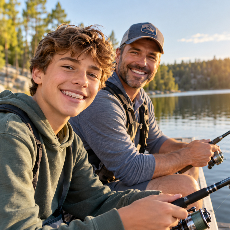 Teen boy smiling with clear ceramic braces in Parker