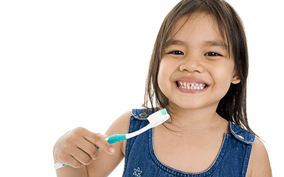Little girl with toothbrush