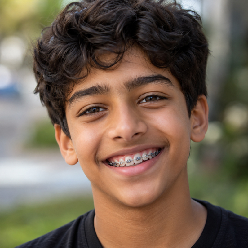 Traditional metal braces for kids and teens in Parker