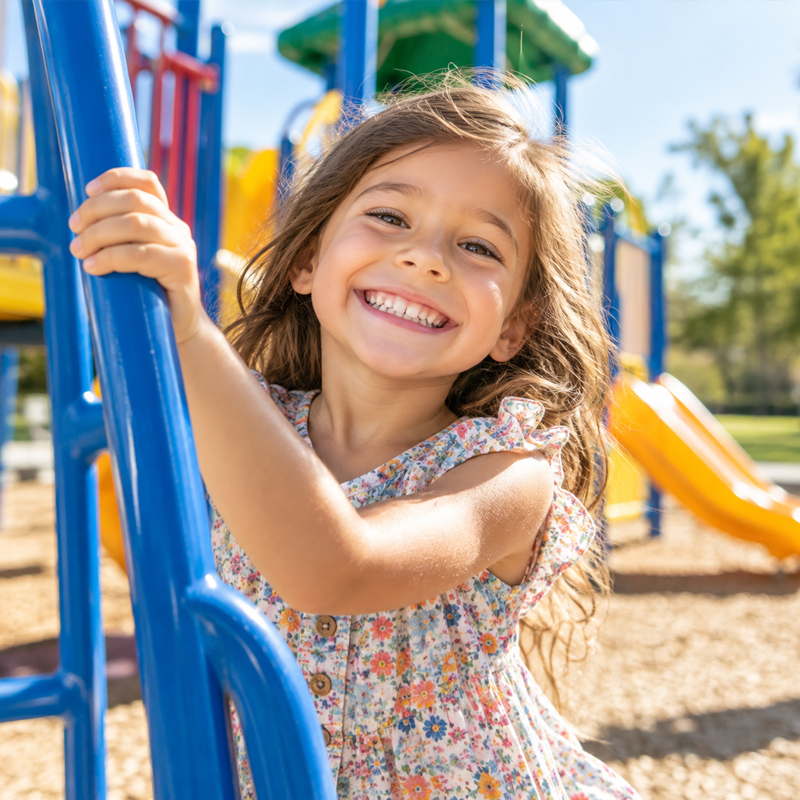 Smiling child representing pediatric silver diamine fluoride treatm