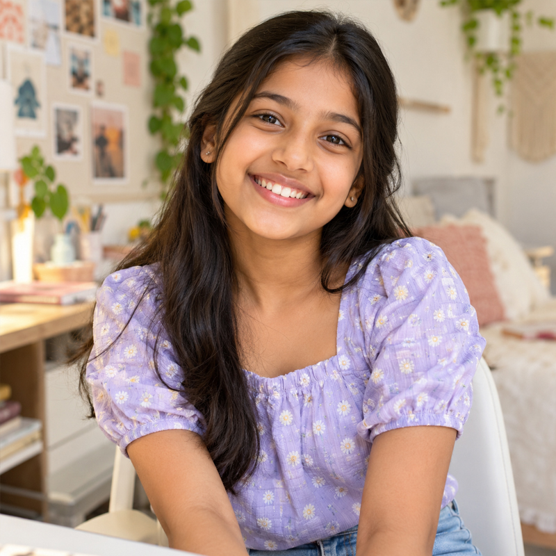 Smiling young girl representing preventive pediatric dentistry and healthy dental care for children